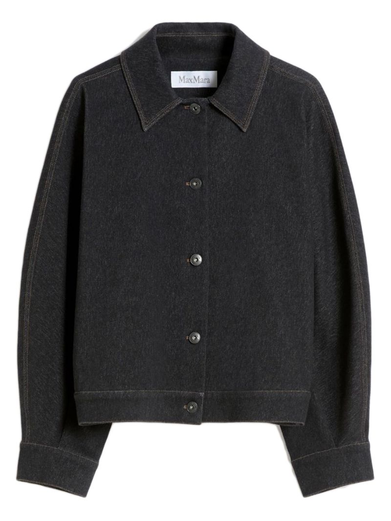Oversized Cotton Blend Jacket with Kimono Sleeves