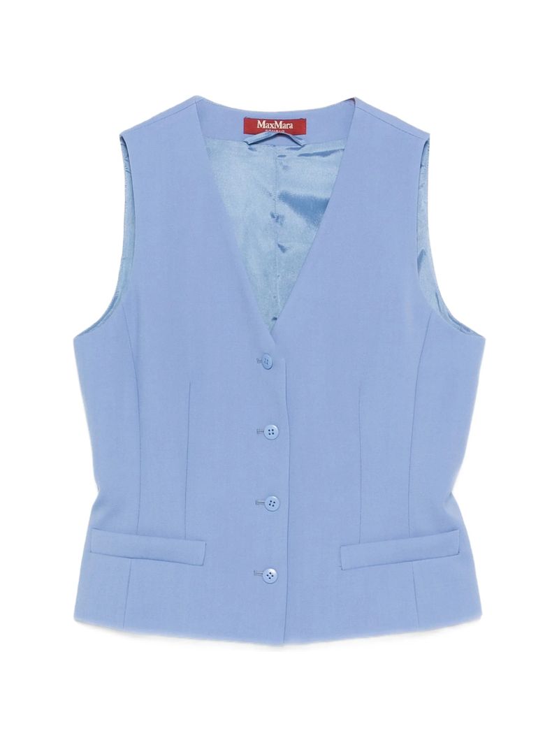 Comfortable V-Neck Wool Satin Vest with Adjustable Strap