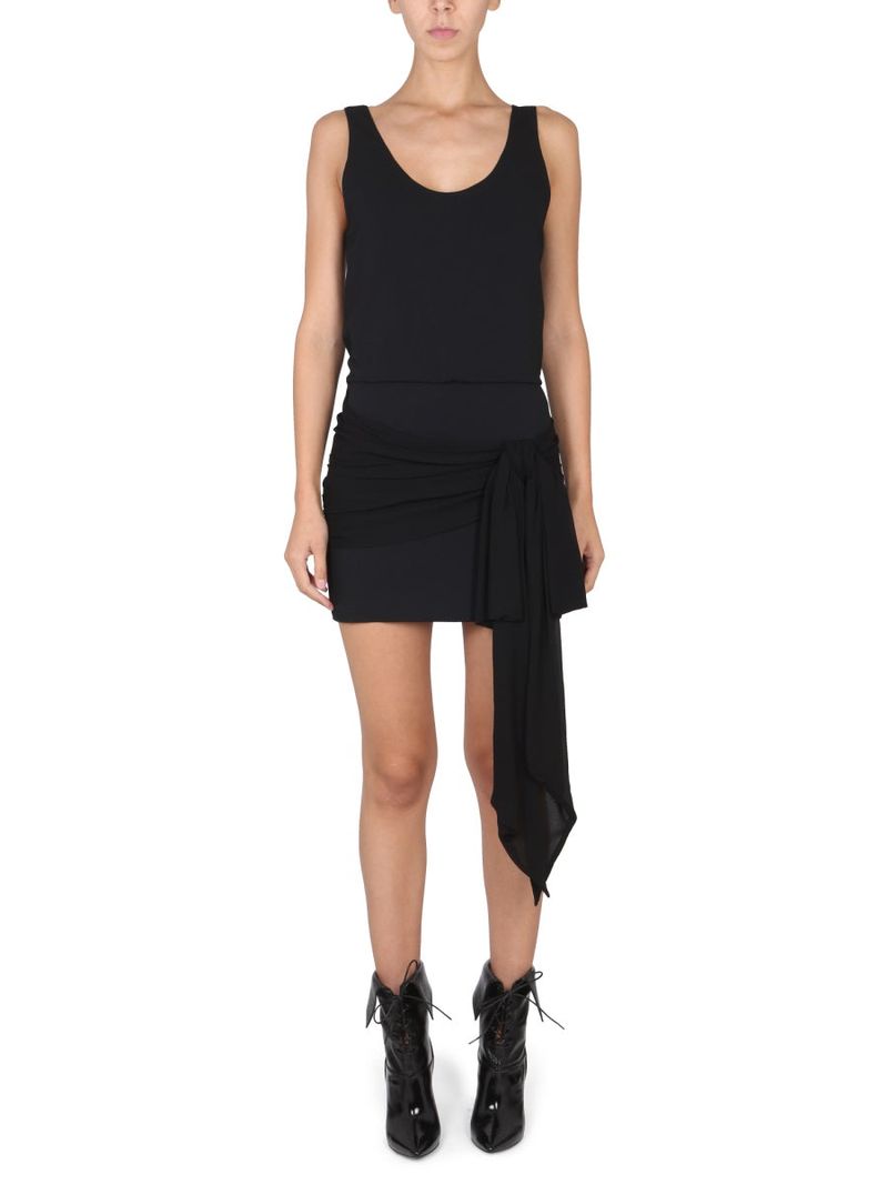 Draped Tie Short Dress