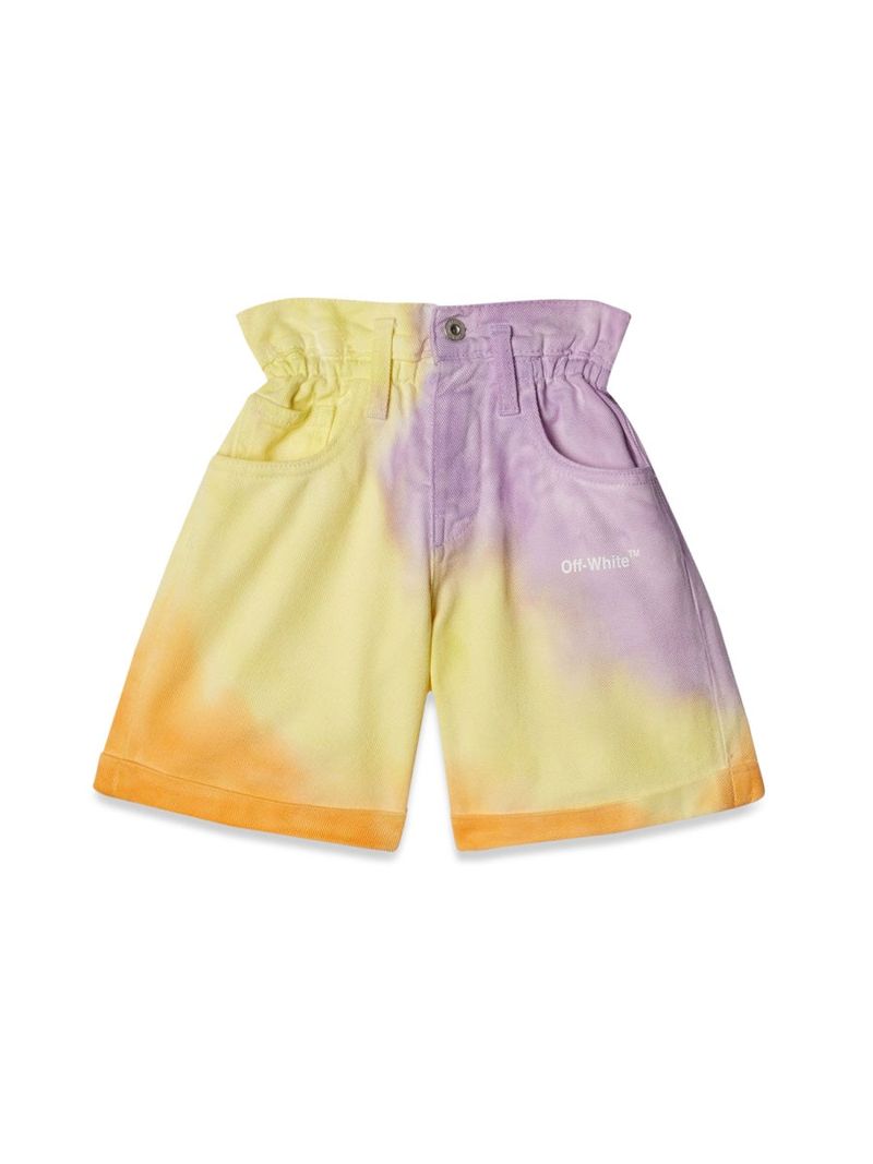 Sprayed Helvetica Mini Shorts for Girls