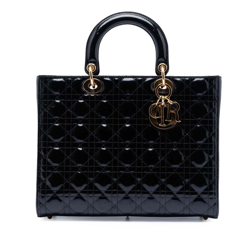 Large Patent Cannage Lady Dior