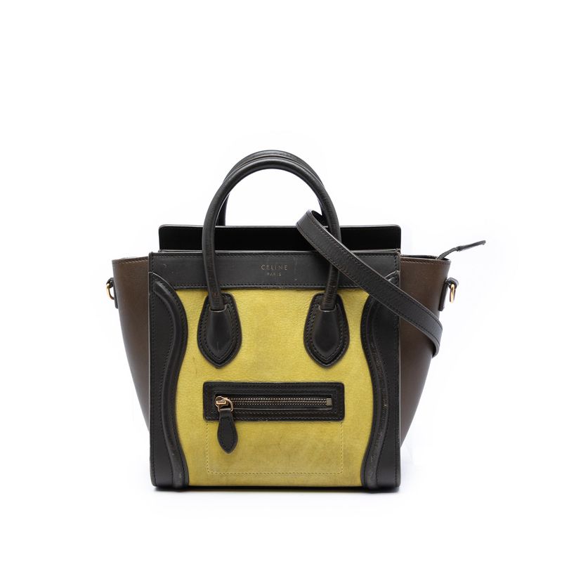 Nano Tricolor Leather Luggage Tote