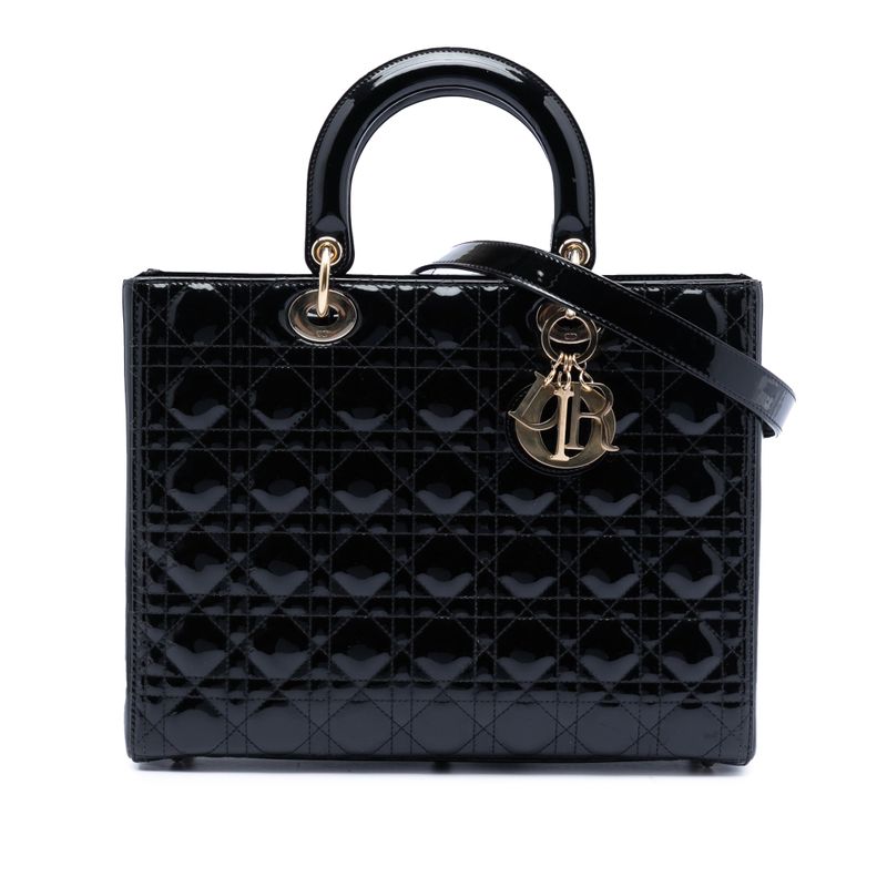 Large Patent Cannage Lady Dior