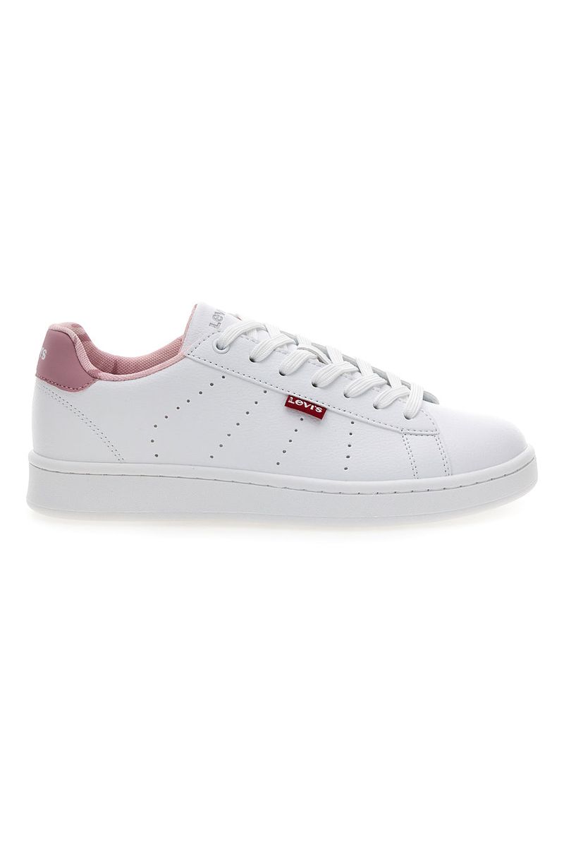Sneakers bianche con dettagli rosa lacci Avenue 39