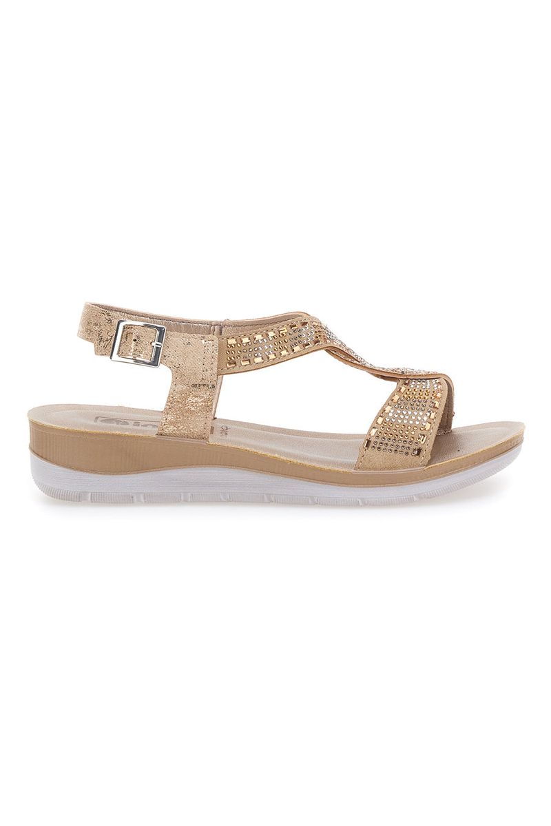 Sandali dorati con strass comfort 43BV 39