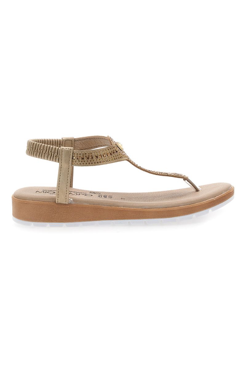 Sandali infradito oro con decorazioni gioiello LR253421 36