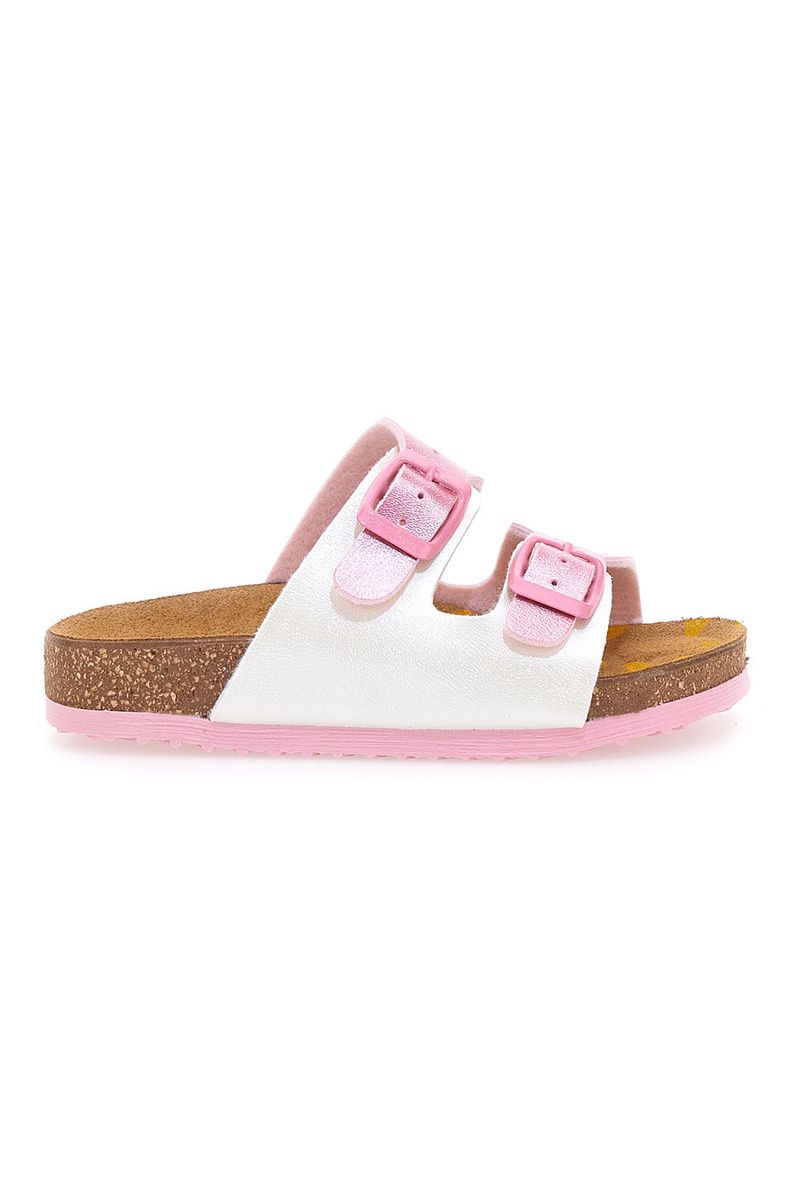 Ciabatte bianche con dettagli rosa 257A206SR 27