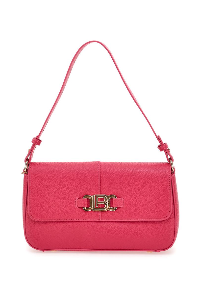 Borsa a Spalla Fucsia con Plancetta Dorata 121-3