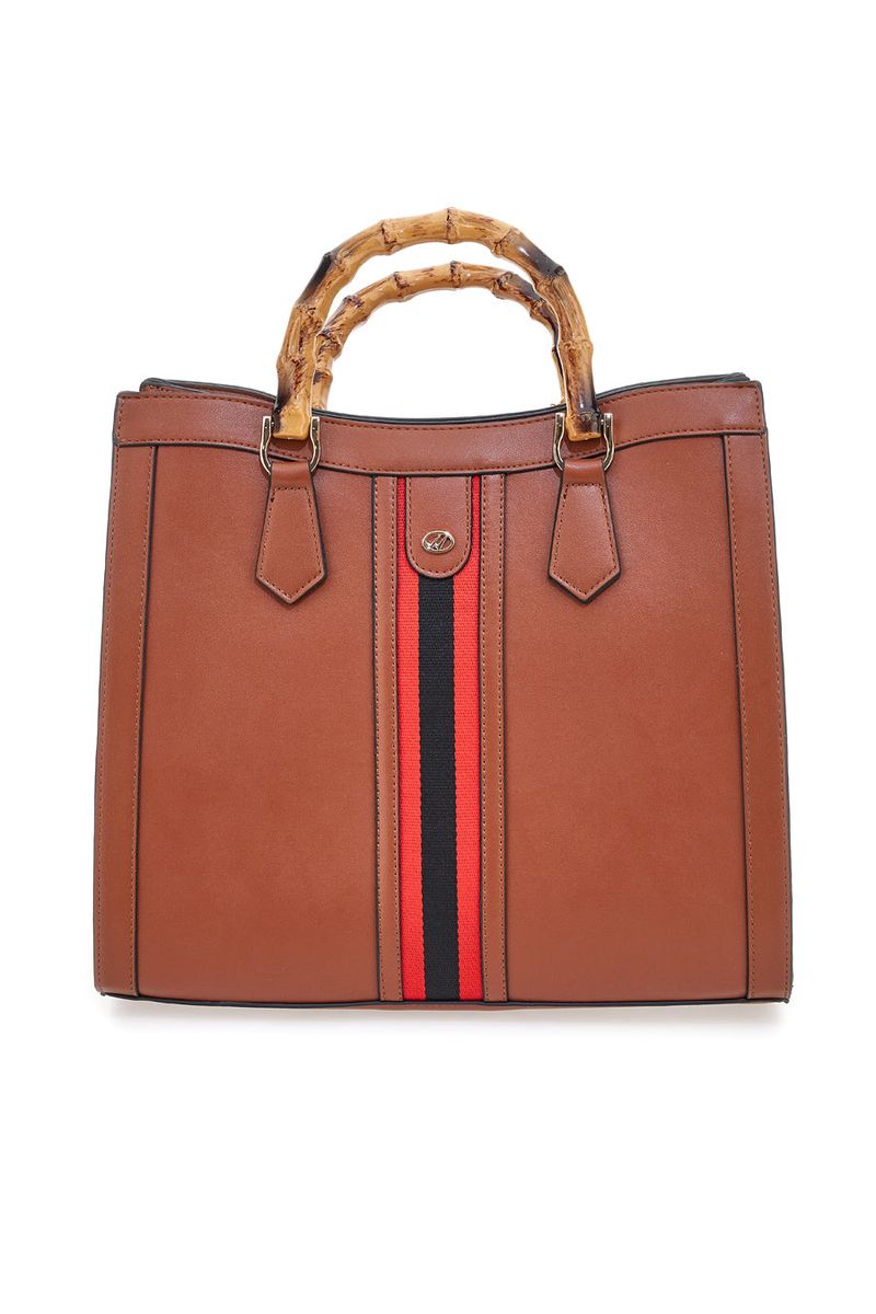 Borsa a Spalla Cuoio con dettagli Dorati 18247-3
