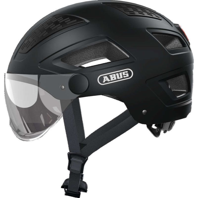 Casco Bici HYBAN 2.0 Ace Con Visiera E Led Nero Velvet taglia L