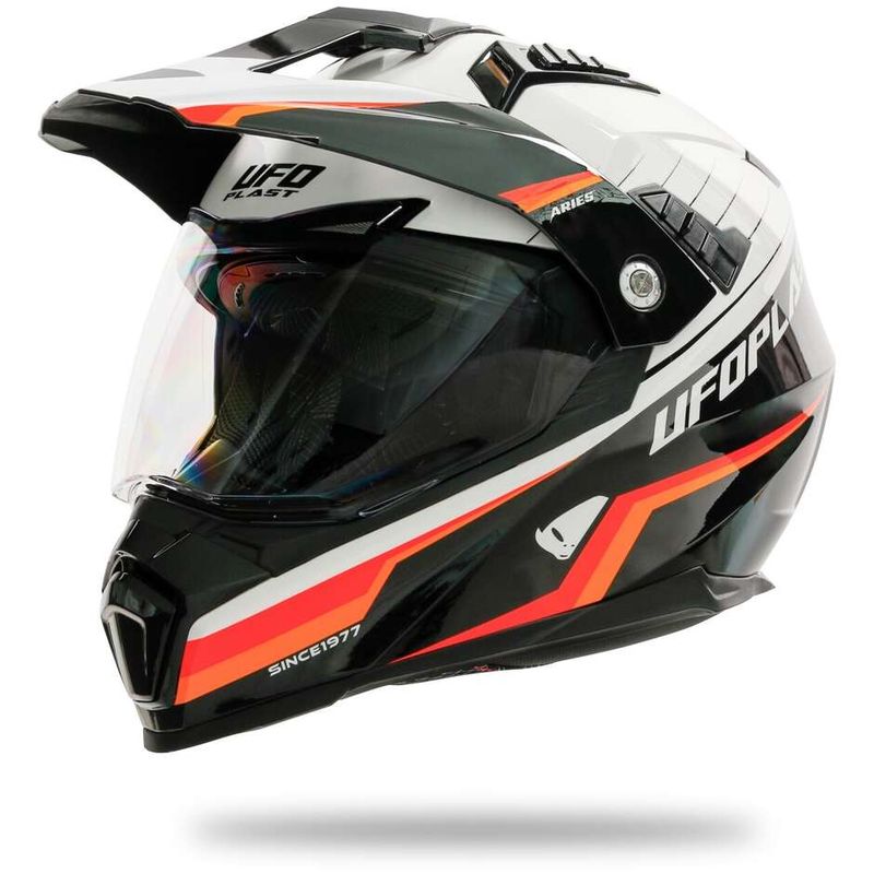 Casco Moto Adventure Off-Road ARIES Bianco nero taglia S