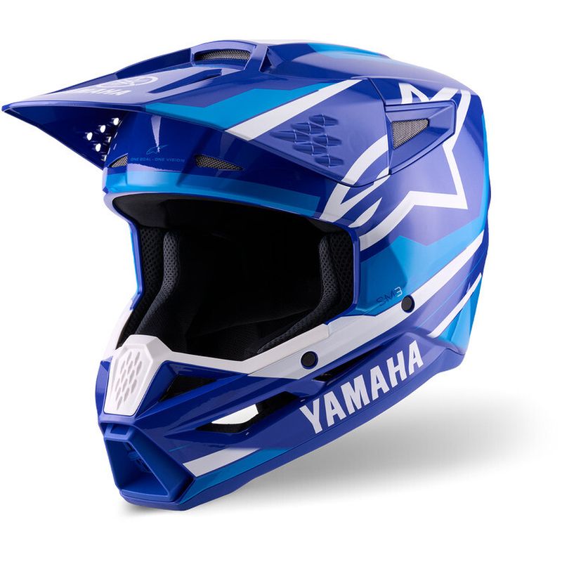 Casco Moto YAMAHA S-M3 ECE06 Blu Bianco Lucido taglia 2XL