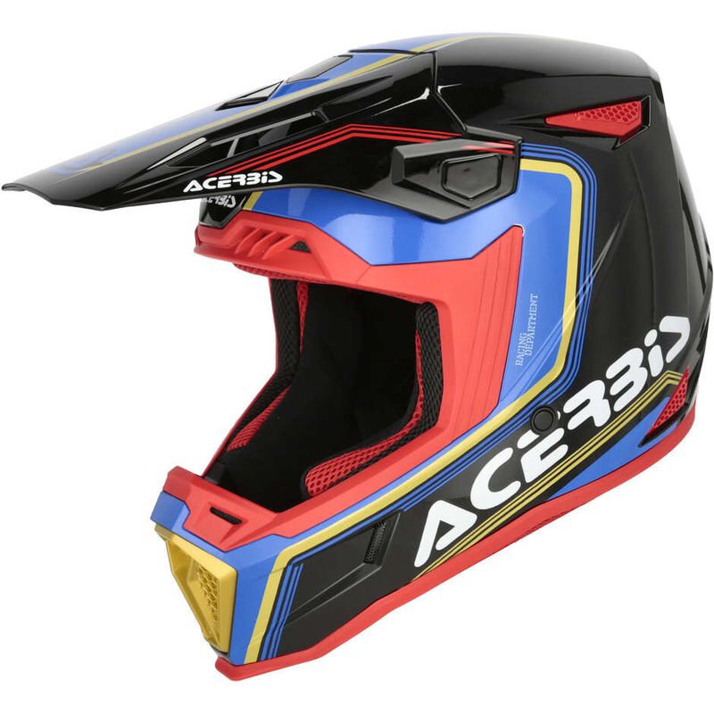 Casco moto Cross Enduro Whoops Nero Blu taglia XS