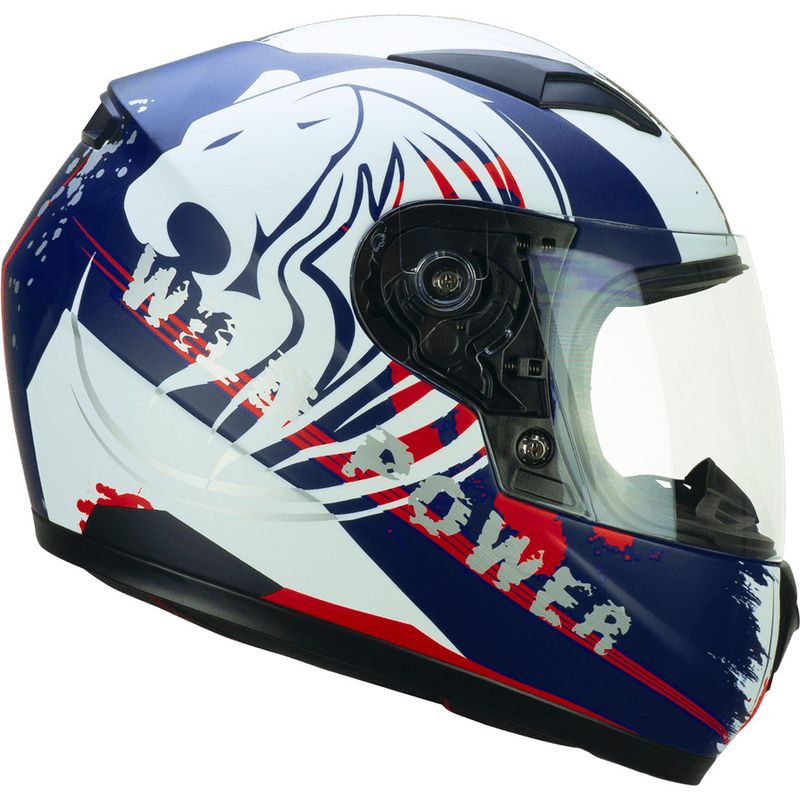 Casco Moto Integrale Bambino 265g LUCKY WILD Blu Bianco taglia S