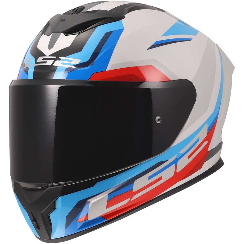 Casco Moto Integrale FF820 RAPID III HYPER Bianco Blu Ro taglia XL