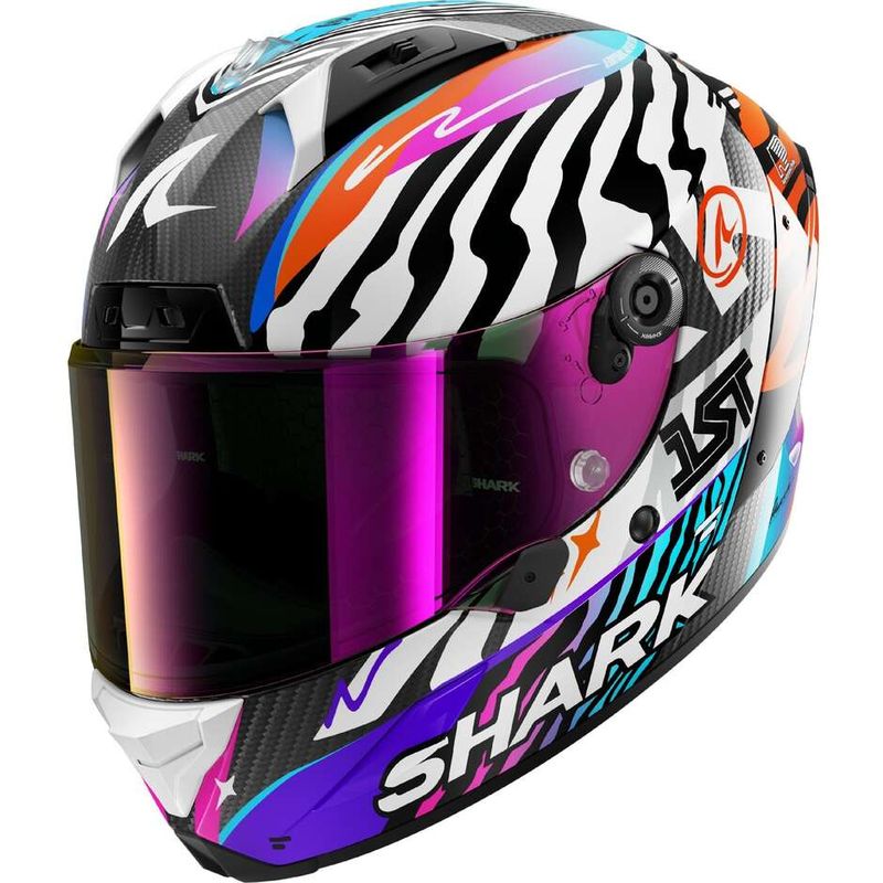 Casco Moto Integrale AERON SPEED-FANCY Carbon Bianco A taglia L