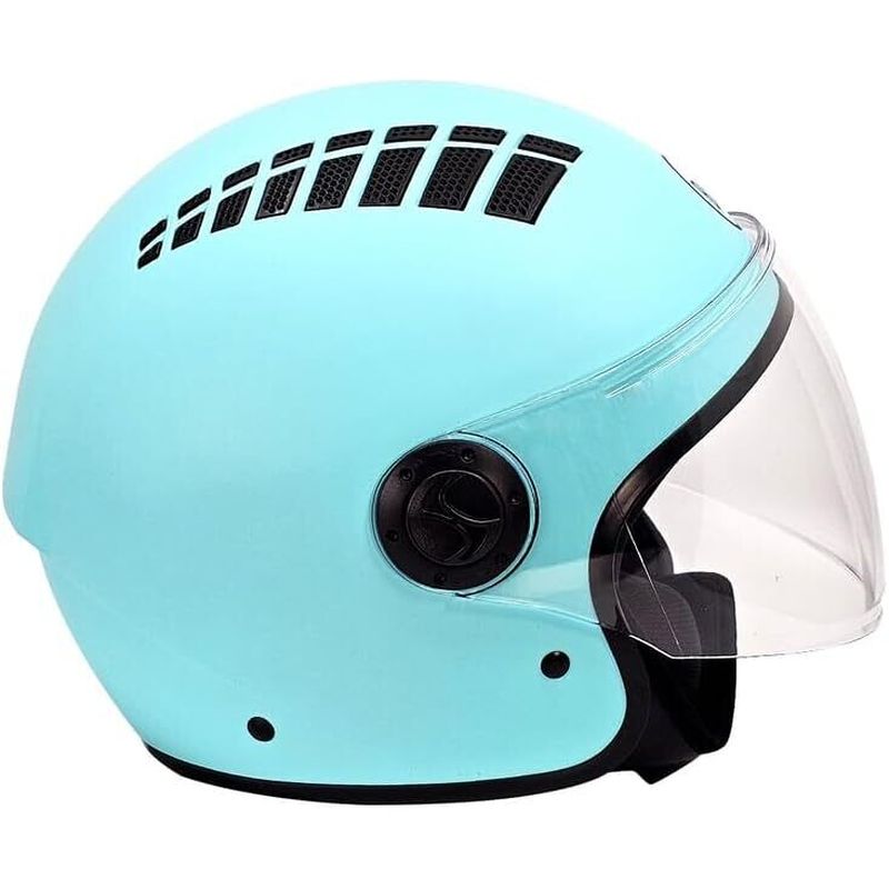 Casco Moto Jet 834 Flow Areato Celeste Opaco taglia S