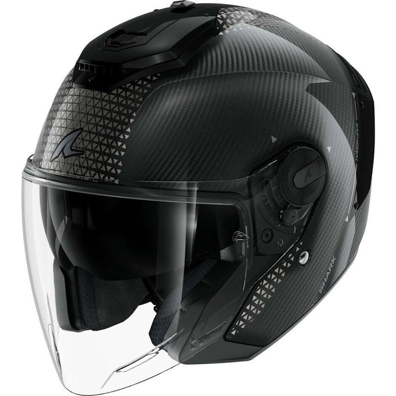 Casco Moto Jet RS JET CARBON IKONIK Carbon Nero Cromo taglia S