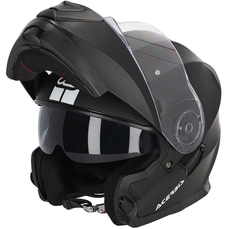 Casco Moto Modulare Doppia Visiera SEREL 22.06 Nero taglia XL