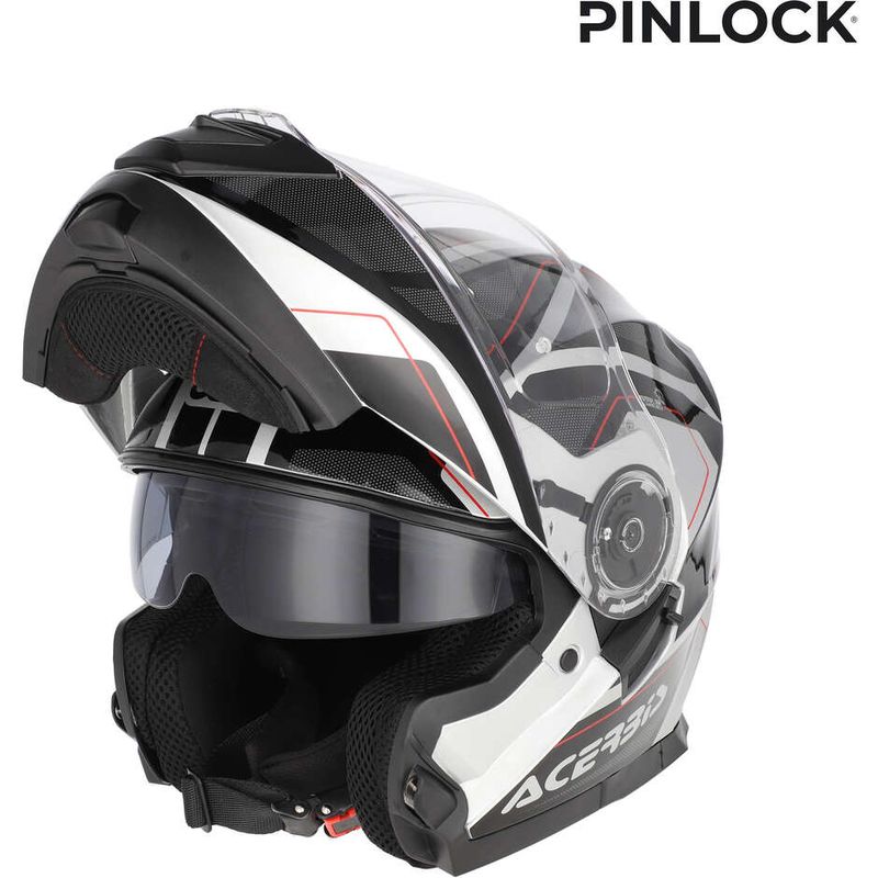 Casco Moto Modulare Doppia Visiera SEREL 22.06 Nero taglia M