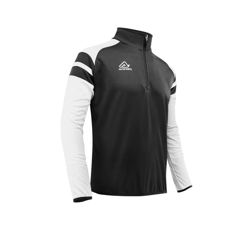 Felpa Mezza Zip Allenamento KEMARI Nero Bianco taglia L
