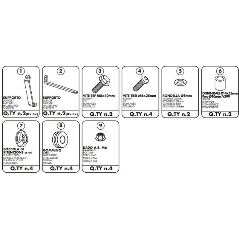 Kit di attacchi per 440A e 441A A440A Per KYMCO Agility taglia un