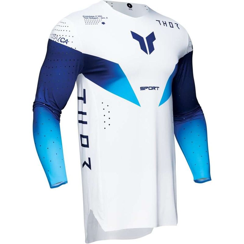 Maglia Moto Cross Enduro SPORTMODE STRIKE Blu Bianco taglia L