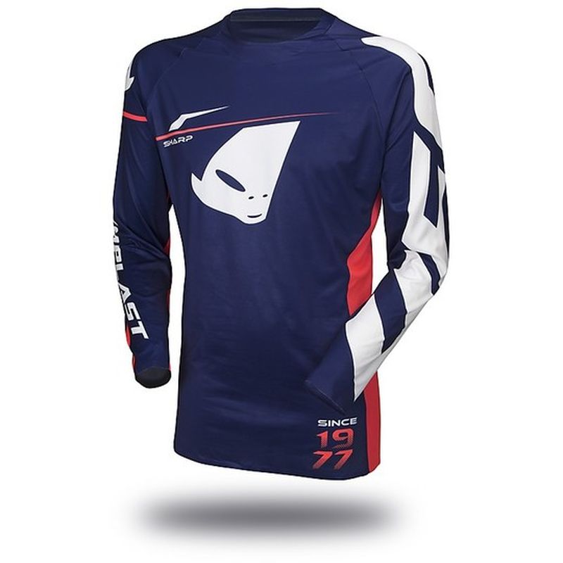 Maglia Moto Cross Enduro SLIM SHARP Blu Rosso taglia 2XL