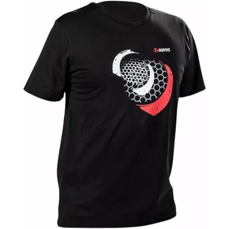 Maglietta in Rete da Uomo Akrapovic 801755 Nero Bianco Rosso taglia un