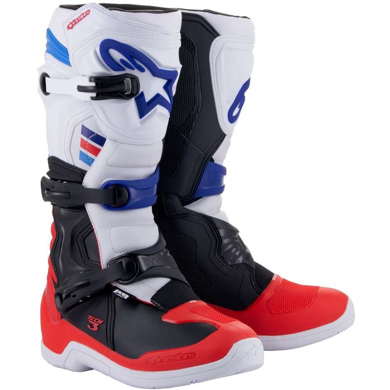 Stivali Moto Cross Enduro TECH 3 Bianco Rosso Bl taglia 6