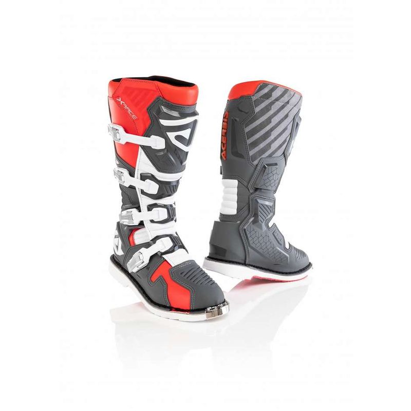 Stivali Moto Cross Enduro CE X-RACE Rosso Grigio taglia 44