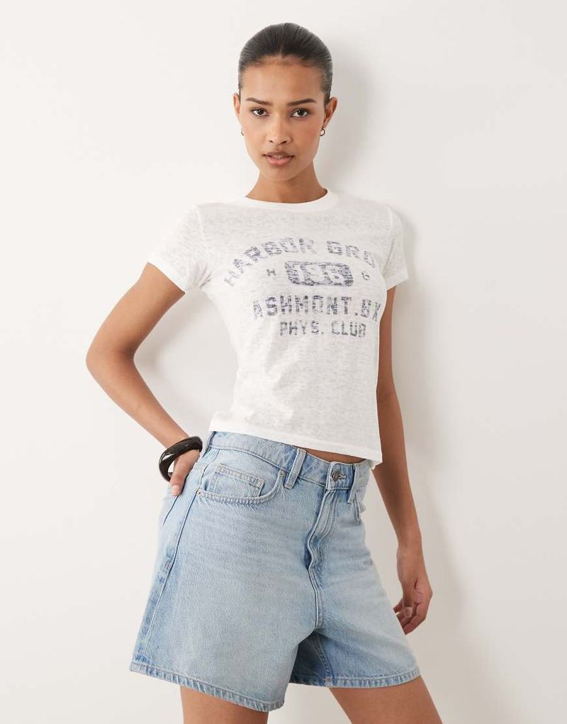 T-shirt à imprimé Cyber Sirens - Blanc vintage 36