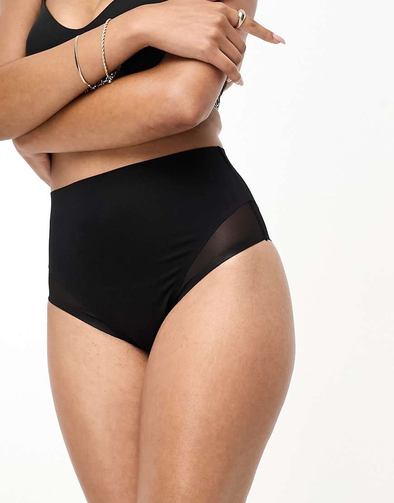 Culotte taille haute semi-gainant en tulle - Noir 38