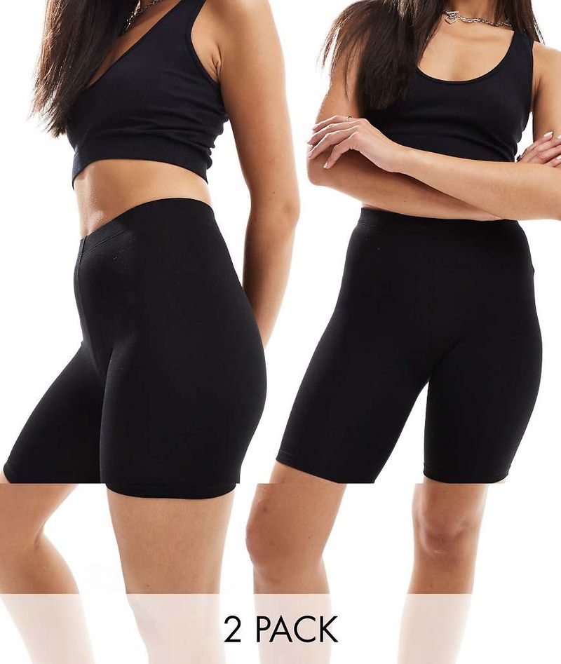 Basic-Leggings-Shorts in Schwarz im 2er-Pack Schwarz 34