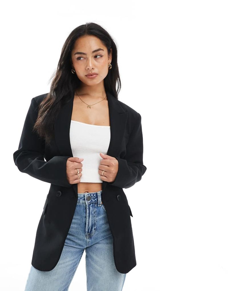 Blazer cintré à la taille avec détail noué - Noir 38