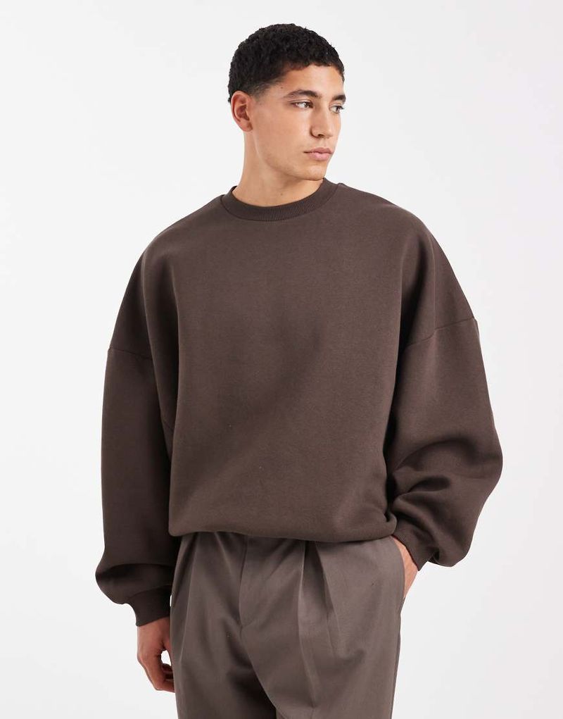 Essentials - Braunes Sweatshirt in extremer Oversize-Passform-Brown Brown M