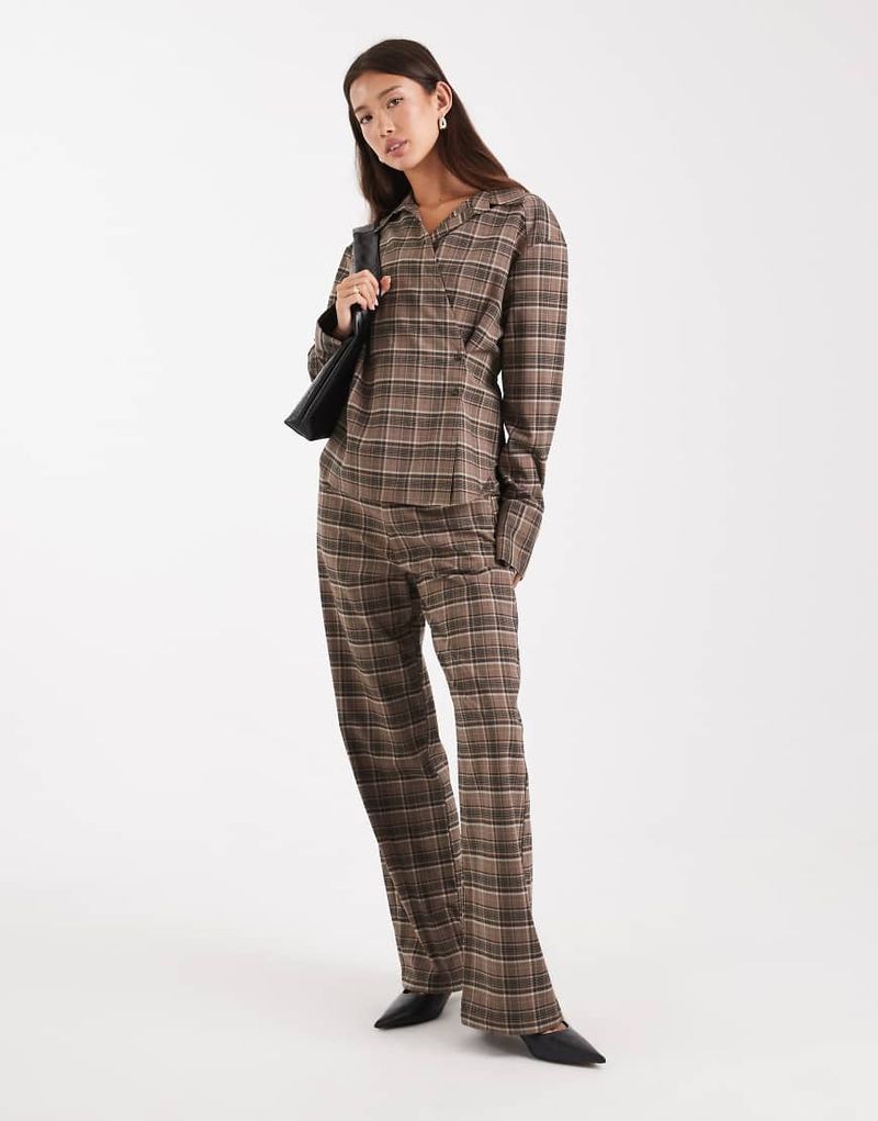 Oversize-Hose mit niedrigem Bund und Karomuster, Kombiteil-Bunt Bunt 42