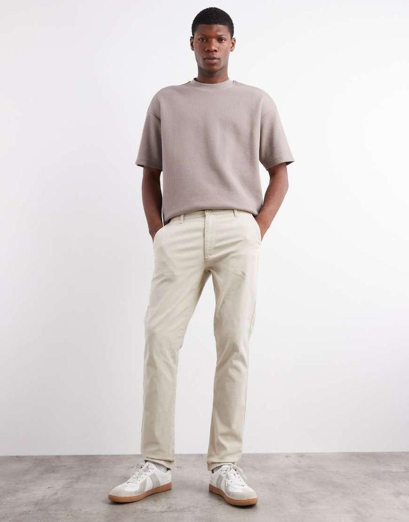 Schmale Chinohose in Stone-Neutral Neutral 54 Short