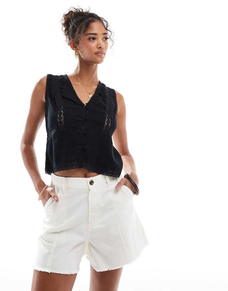 Short trapèze - Crème délavé-Multicolore 32