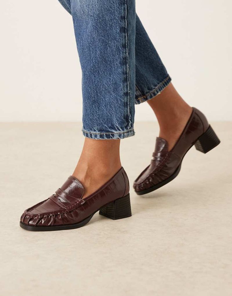 Siren - Mocassins à talon mi-haut - Bordeaux-Rouge 41
