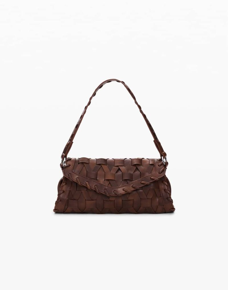 Petit sac tressé - Marron One Size