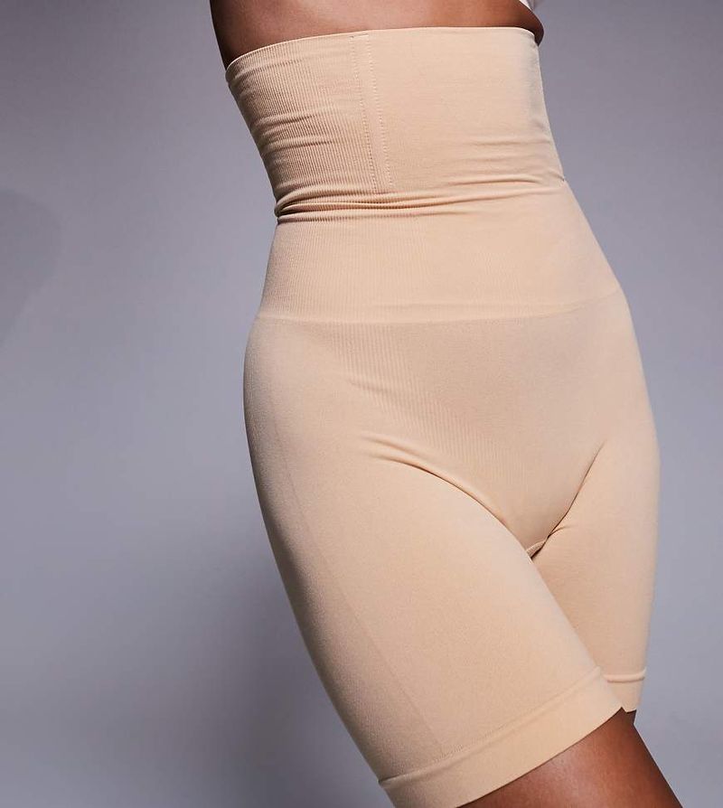 Figurformende Shorts mit hohem Bund in Beige-Neutral Neutral XS-S