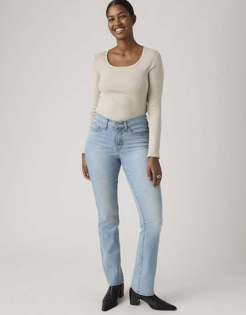 Figurformende Bootcut-Jeans in Blau Blau W29 L30