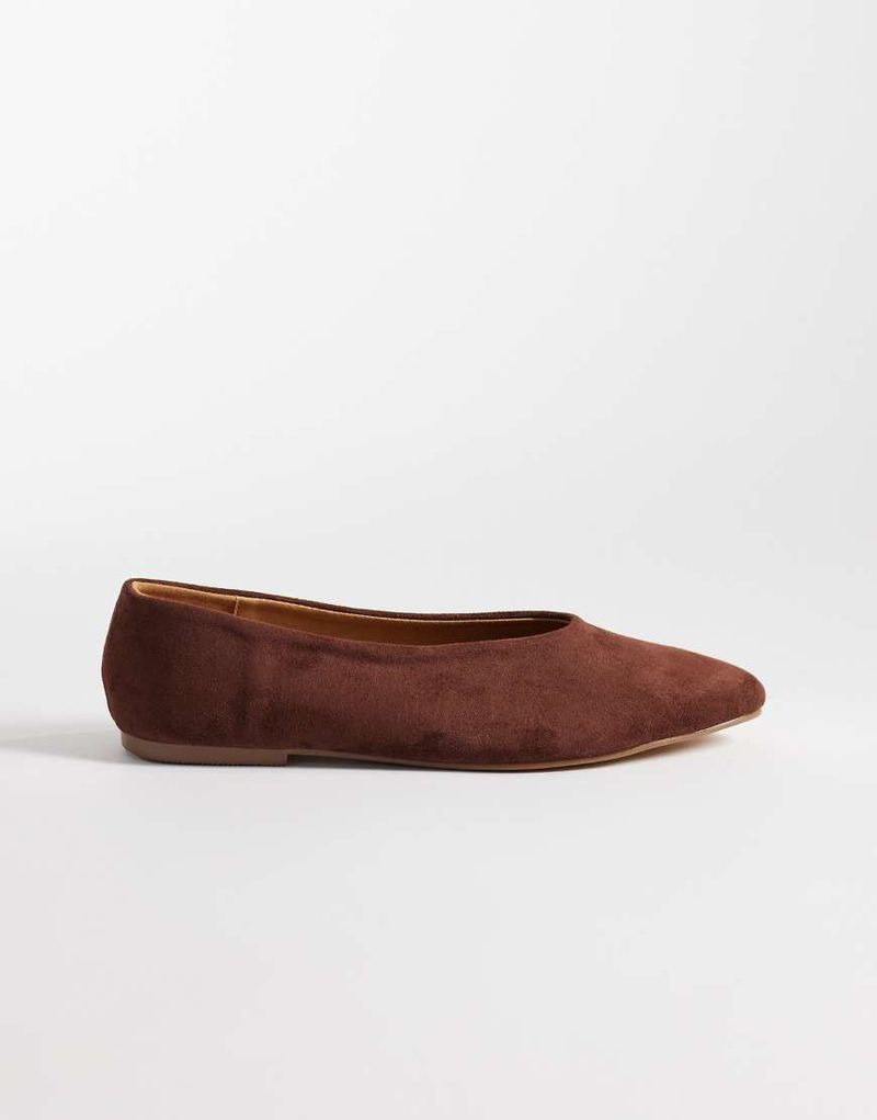 Ballerinas in Mikro-Braun mit hohem Schuhblatt-Brown Brown 37