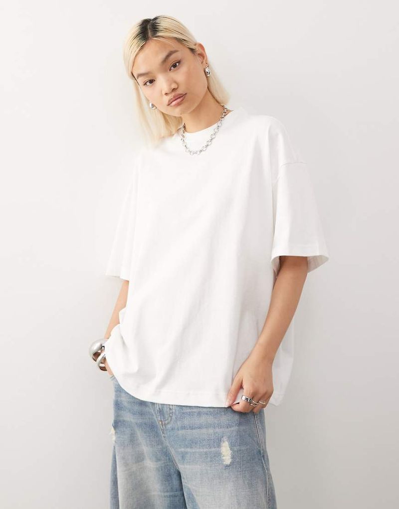 T-shirt oversize à col montant - Blanc 2XS
