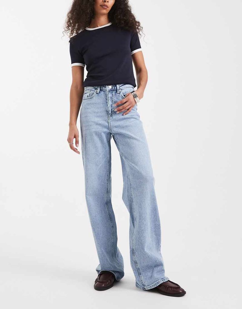 Jean large à taille haute - Bleu clair délavé W29 L30