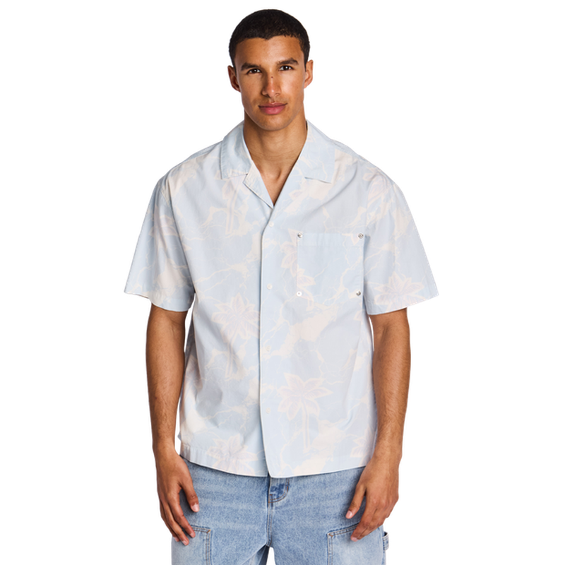 Tenzin Button Front Shirt Uomo - Magliette Blu - Taglia XS - Poly Jersey XS
