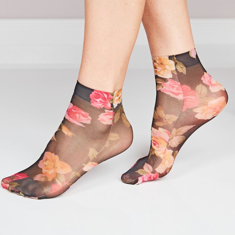 Socken floral + hautfarben 2 Paar