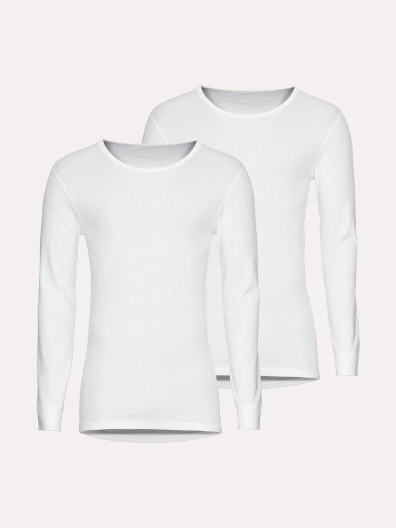 Thermo-Langarmshirt 2er-Pack, noch offen: Filter Passform#normale Größen, Farbe Weiß, 5(M), reine Baumwolle Thermo-Effekt Herren