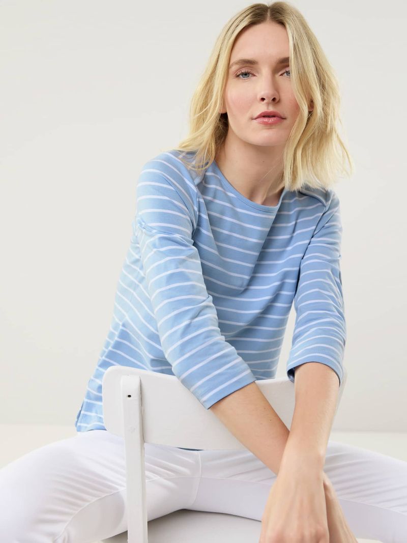 Ringelshirt la Ville, , Farbe Blau, 42, garngefärbter Ringel langlebig Damen